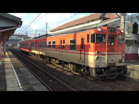 【4K】JR山陰本線　姫新色+地域色ｷﾊ40系気動車　ｷﾊ47-1054+ｷﾊ47-30　宍道駅発車