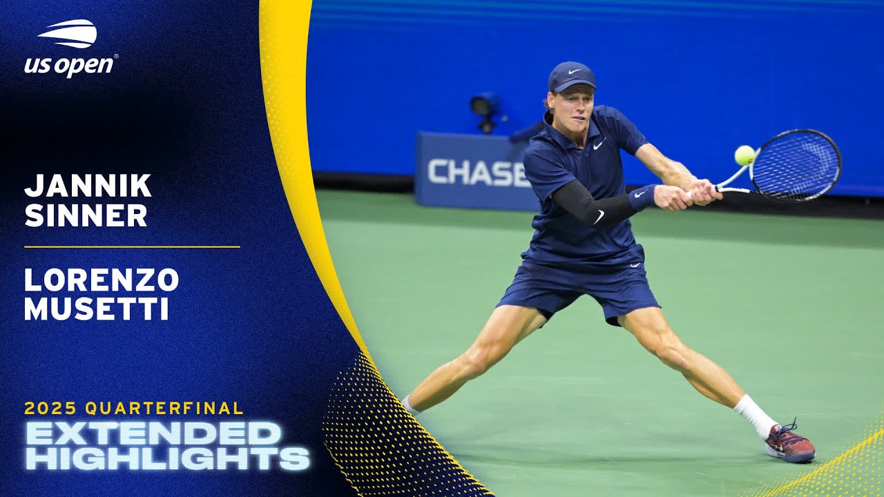 Jannik Sinner vs. Lorenzo Musetti Extended Highlights | 2025 US Open Quarterfinal