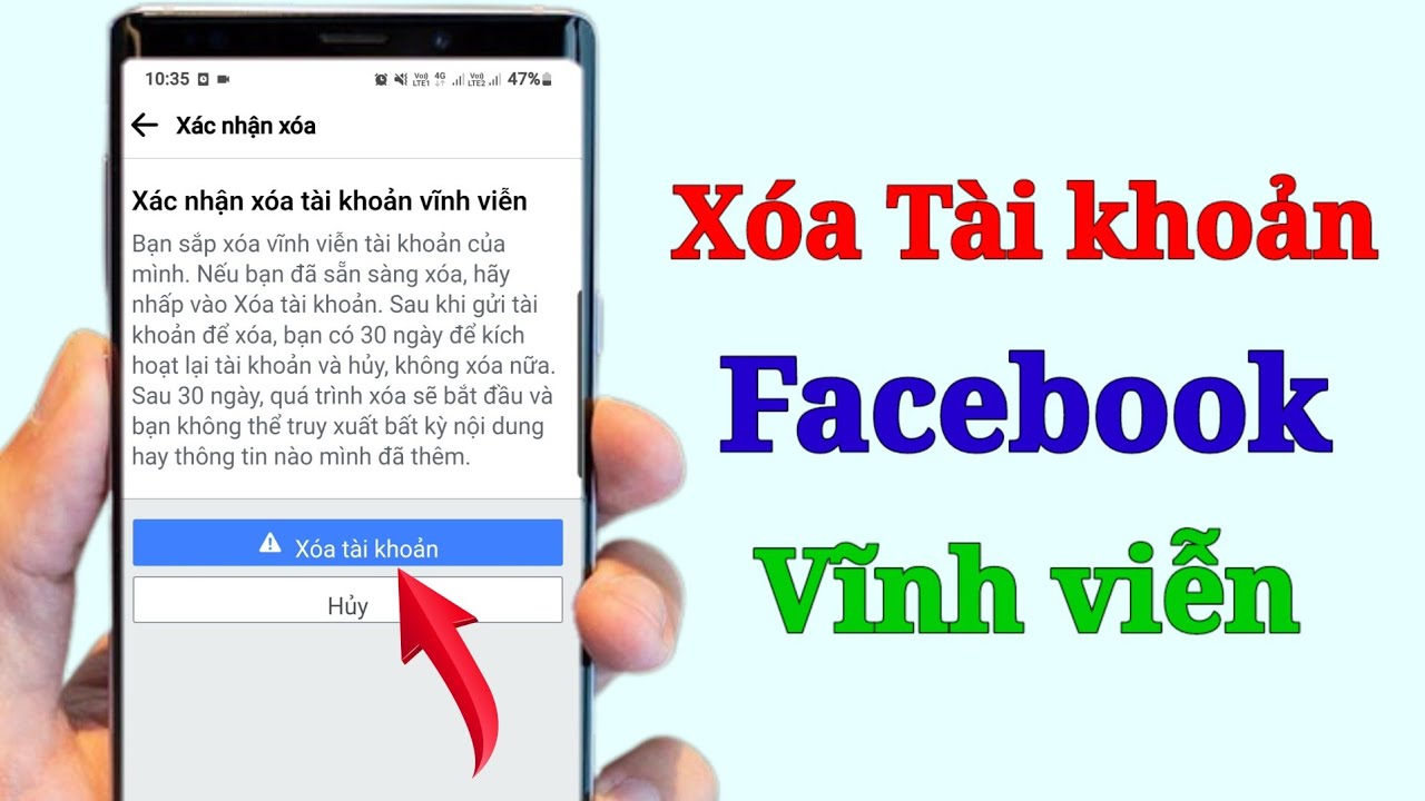 Cách xóa tài khoản Facebook trên điện thoại || Xóa tài... - youtube