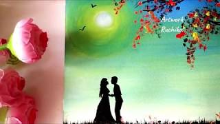 easy painting romantic couple