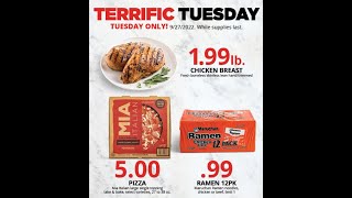 Hy-Vee Terrific Tuesday Chicken Breast, Mia Pizza, & Ramen 09-27-2022 Stock-up Price Prepping