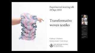 Kathryn Walters - Experimental Weaving Talk Series September 28, 2022