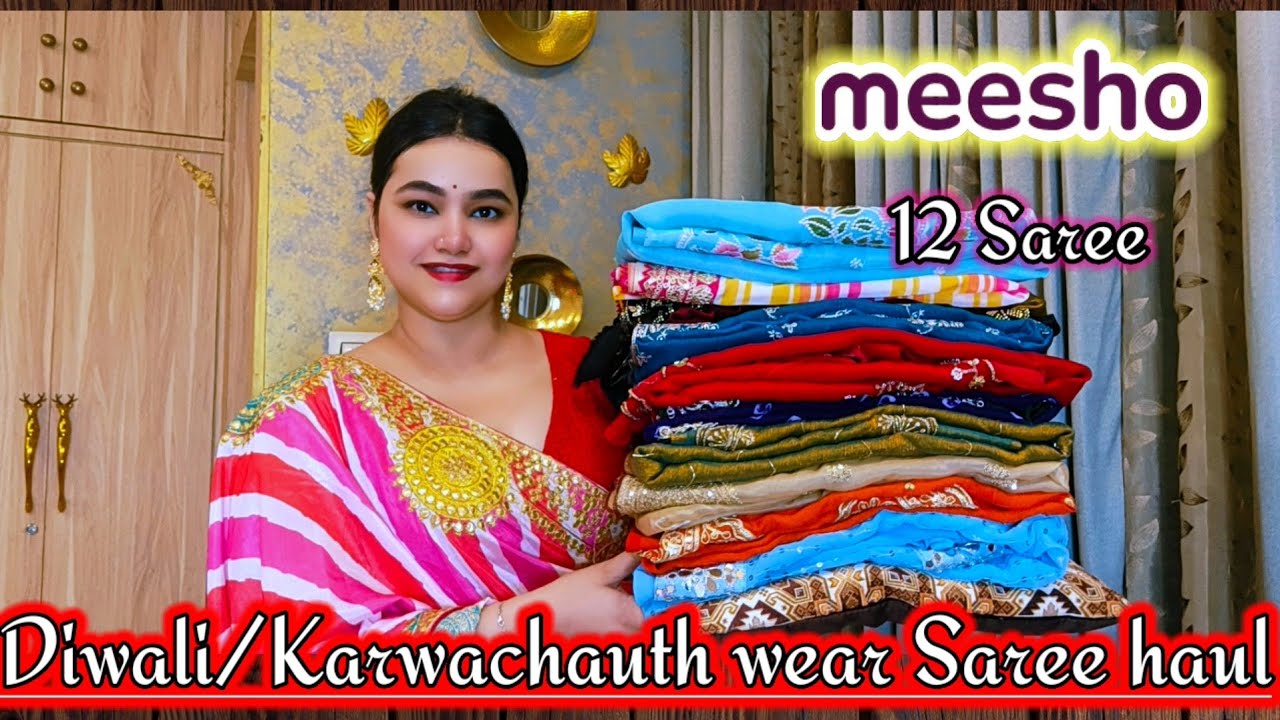 Meesho Affordable Diwali/Karwachauth special Saree haul 