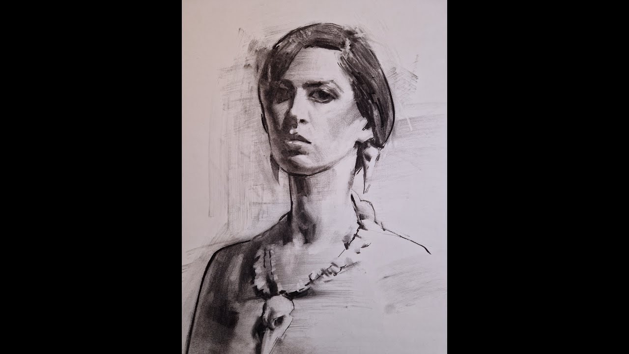 Как нарисовать портрет углем