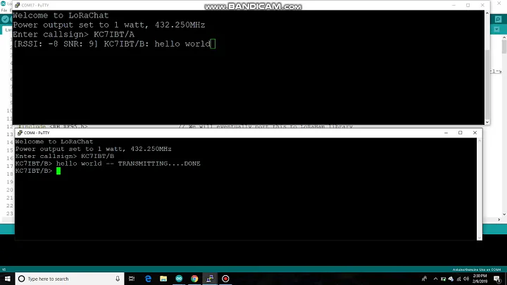 LoRaChat -- Chat program for HamShield: LoRa Edition