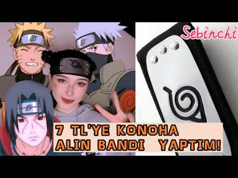 7TL'YE NARUTO KONOHA BANDI YAPTIM! / HANDMADE NARUTO HEADBAND TUTORIAL . SO CHEAP!