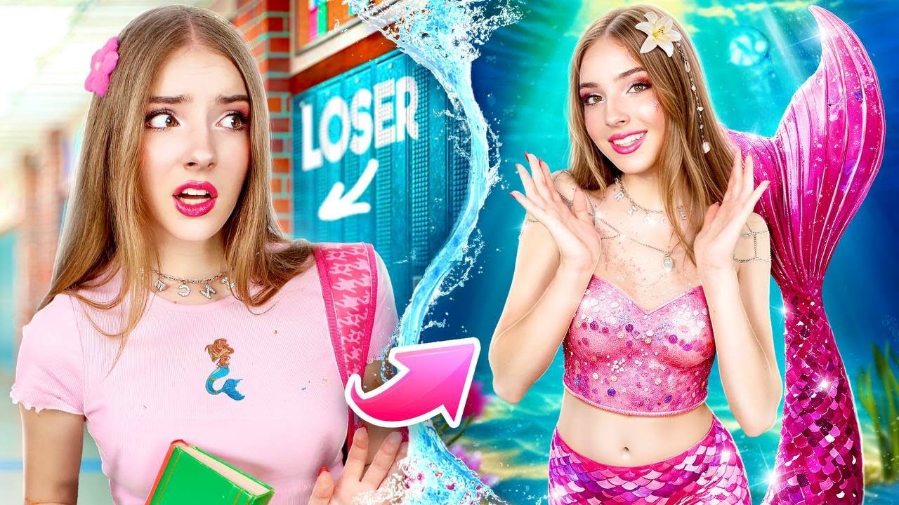 How to Become a Mermaid! Makeover From Nerd to Popular Mermaid
