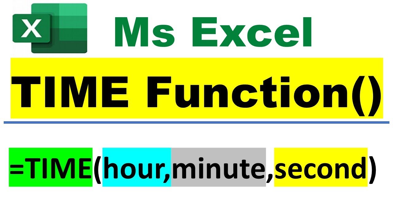 Time function in excel excel time function how to use time function in