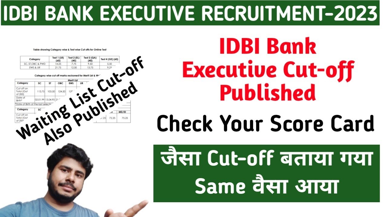IDBI Bank Executive Result Published||IDBI Bank Executive Cut Off||Jobless Family||