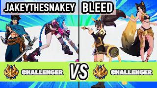 2XKO ▰ JakeyTheSnakey (Jinx / Yasuo) vs Bleed (Akali / Ahri) ▰ High Level Gameplay
