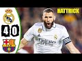 Barcelona vs real madrid 04 benzema masterclass  all goals  highlights 2023