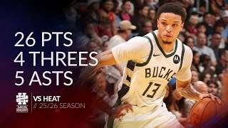 Ryan Rollins 26 pts 4 threes 5 asts vs Heat 25/26 season