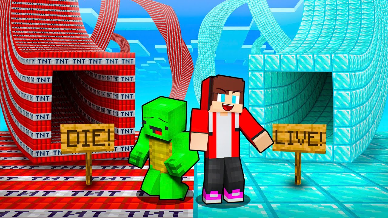 Майки и Джей-Джей нашли самые длинные туннели из тротила и алмазов в Minecraft! КАКОЙ ТУННЕЛЬ ВЫБ...