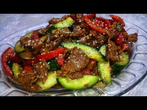 СЕКРЕТ ЭТОГО САЛАТА В ПРИГОТОВЛЕНИИ МЯСА! Невероятные Огурцы с Мясом.