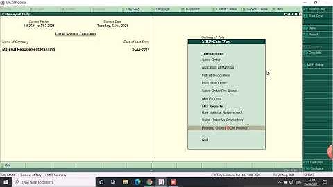 Material Requirement Planning in Tally | MRP in Tally | Indent in Tally | Manufacturing in Tally