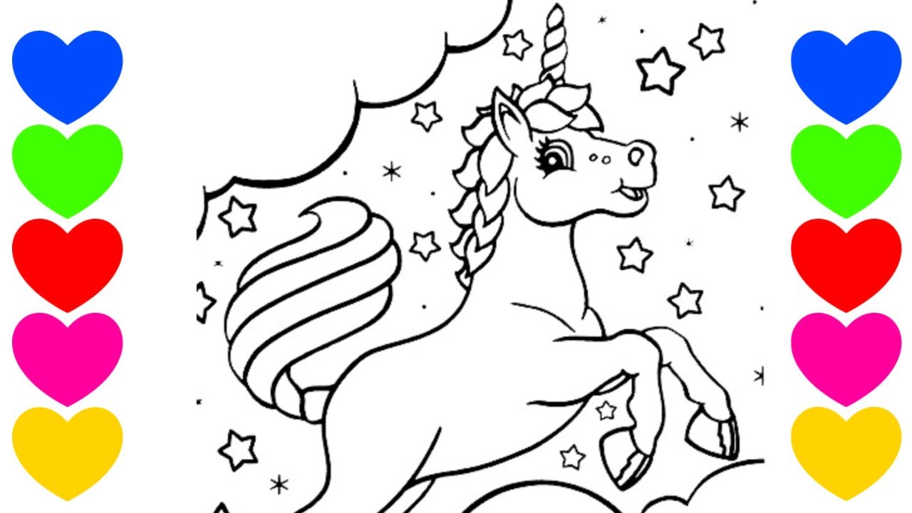 Pintar Unicornio Colorir Desenhos animados Jogos de Meninas Video