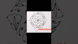 9x5 dot simple flower kolam Easy dotkolam rangoli #rangoli #muggulu #kolam #easyrangoli #dotkolam