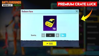 BGMI CRATE NEW UPDATE LUCK | NEW PREMIUM CRATE REDEEM