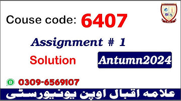 Aiou 6407 assignment 1 Autumn 2024 solutions   @picksPK