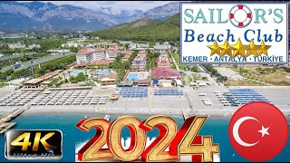 4K KEMER SAILORS BEACH CLUB 2024 HOTEL KIRIS GOOD SEA RESORT ANTALYA TURKEY