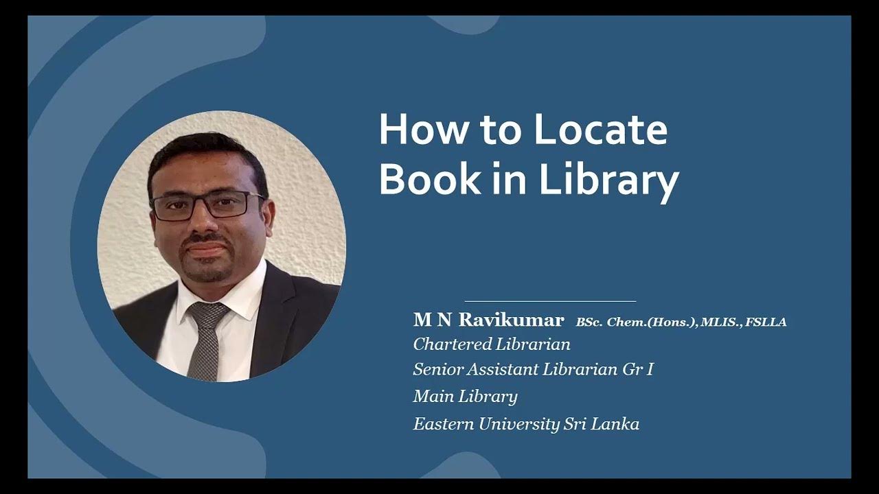 How to Locate a book in Main Library EUSL YouTube