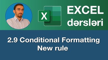 Excel dərsləri - 2.9. Excel Şərtli formatlama №5 | Excel Koşullu Biçimlendirme