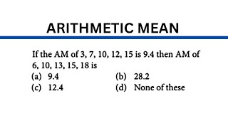 CA Foundation - Quantitative Aptitude - Statistics - Arithmetic Mean 