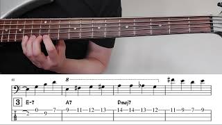 "Tune Up" by Miles Davis | Walking Bass Etude w/ On-Screen TAB Notation