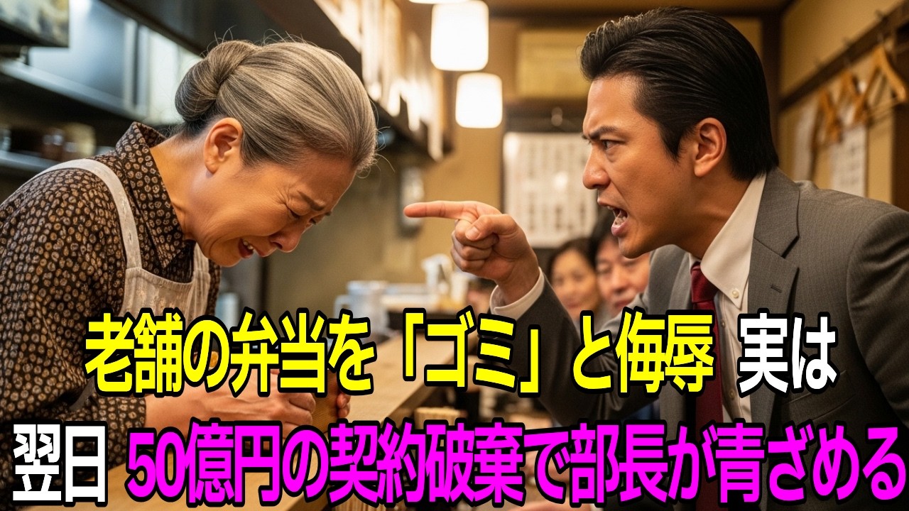 老舗店への100食の予約を「ゴミ」扱いし全キャンセルした部長――翌日、      50億円の契約を破棄され土下座する結末に【感動する話】【朗読】