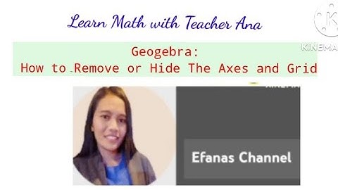 Geogebra: How to Remove or Hide the Axes and Grid//Learn Math With Teacher Ana