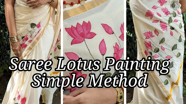 Saree Lotus Fabric Painting #diy #video #trending 