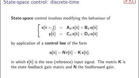 Digital control theory: video 21 State space control