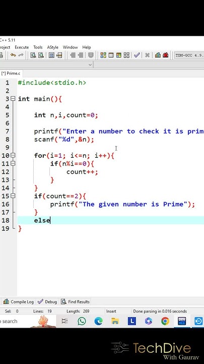 Program to check Prime number in C Language | C program to check ...