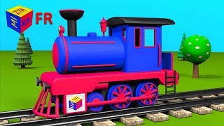 Train pour les petits. Jeu d’assemblage: LOCOMOTIVE À VAPEUR. Dessin animé éducatif en français