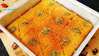 Famous Arabic Dessert | Eggless Basbousa Recipe | Middle Eastern Dessert | By The Chef-On