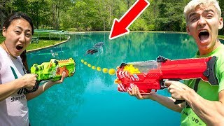 POND MONSTER NERF WAR!!