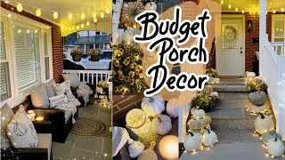 DIY Budget Porch Decor Outdoor Patio Decorate With Me | Small Front Porch Decor Ideas | Adaline Zook