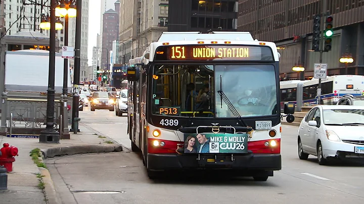 Chicago Transit Authority 2012-2013 New Flyer D60LFR 4389 On The 151 @ Michigan & Washington Streets