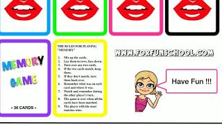 WWW.FORFUNSCHOOL.COM - Memory Game - Body parts (printable)