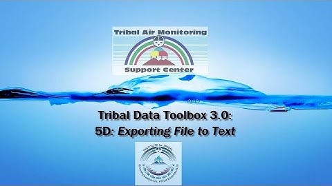 Tribal Data Toolbox 3.0 - 5D: Exporting File to Text