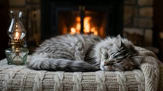 Feline Comfort Music 432Hz 😺 Soft Fireplace Crackling For Relaxation, Calm, And Healing