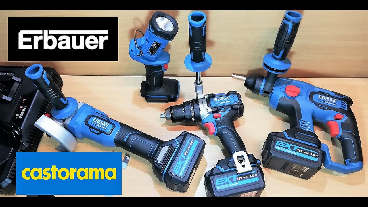 ERBAUER MEGA SET of brushless tools from CASTORAMA, in a set much cheaper &  UNBOXING - YouTube