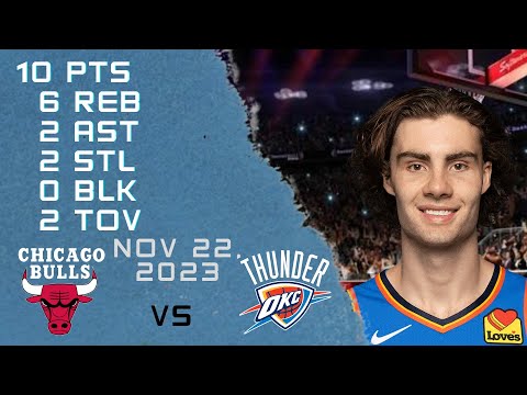 Josh Giddey player Highlights THUNDER vs BULLS NBA Regular season game 22-11-2023