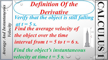 Average And Instantaneous Velocity Using The Definition Of The Derivative