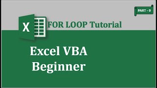 EXCEL VBA #9: For Loop Tutorial