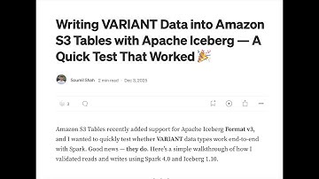 Learn how to read and write Varient Data into Iceberg V3 into S3table from Jupyter notebook locally