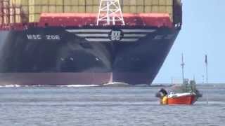 Erstanlauf Msc Zoe Auf Der Elbe Nach Hamburg, Deutschland-Premiere 1.8.2015