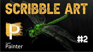 Drawing Dragonfly-Scribble Art-Corel Painter-xcribbles #2