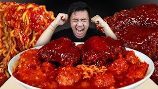 Mukbang Seblak Mie Baso Aci Tulang Rangu Extra Ayam Richeese Level 5