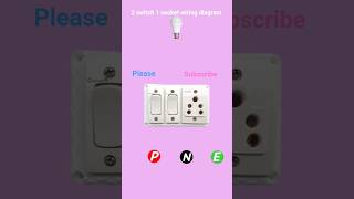 2 switch 1 five pin socket connection #electrical #wiring #digram #shortvideo #panelwiring #sockets